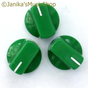 3 GREEN STOVE TYPE POTENTIOMETER OR ROTARY SWITCH KNOBS